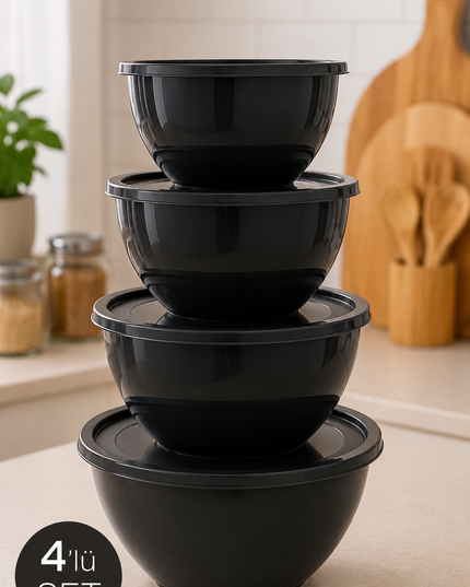 4-Piece Kitchen Storage Bowl Set with Lids
