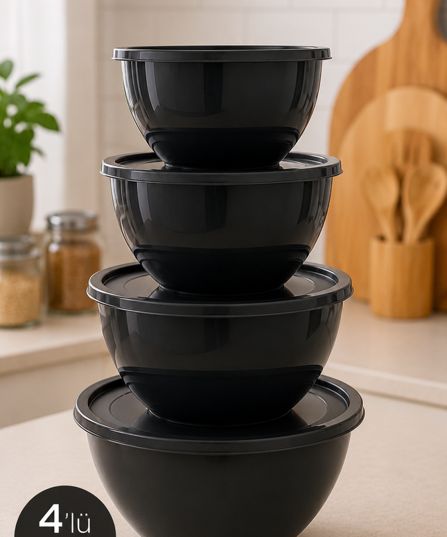 4-Piece Kitchen Storage Bowl Set with Lids