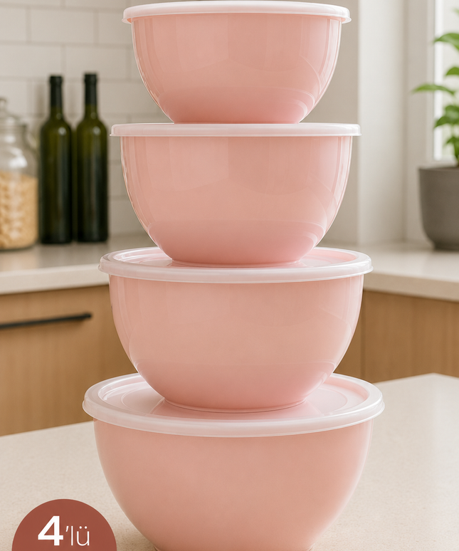 4-Piece Kitchen Storage Bowl Set with Lids