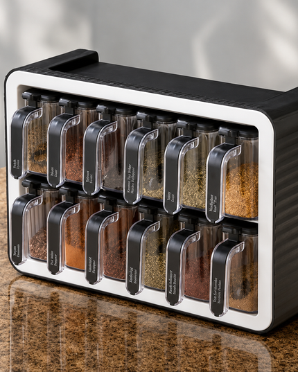 Set of 12 spice Organizer – 12 Jar Smart Storage