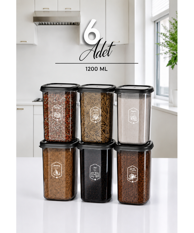 6-Piece Kitchen Storage Container Set – 1200 ML