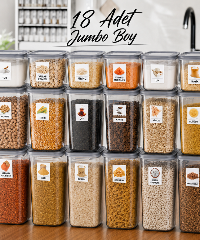 18-Peices Jumbo Kitchen Storage Container