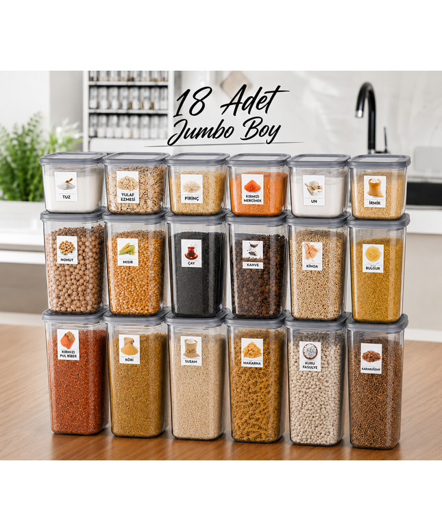 18-Peices Jumbo Kitchen Storage Container