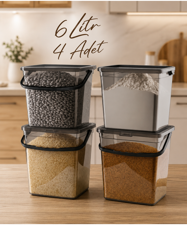 Storage Container Set (6 Litres) – Handled Detergent & Storage Organizer Box Set of 4