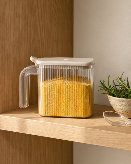 12-Piece Spice Jar Set with Stand, Handles, Self-Adhesive Lids & Spoons