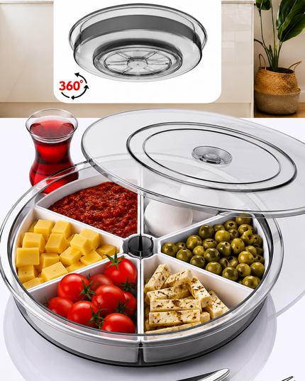 360° Rotating 6-Section Breakfast Tray