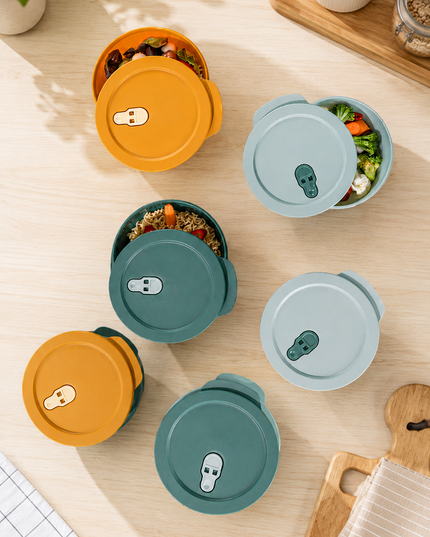 Set of 3 1.5 Liter Microwavable Storage Containers - Colorful