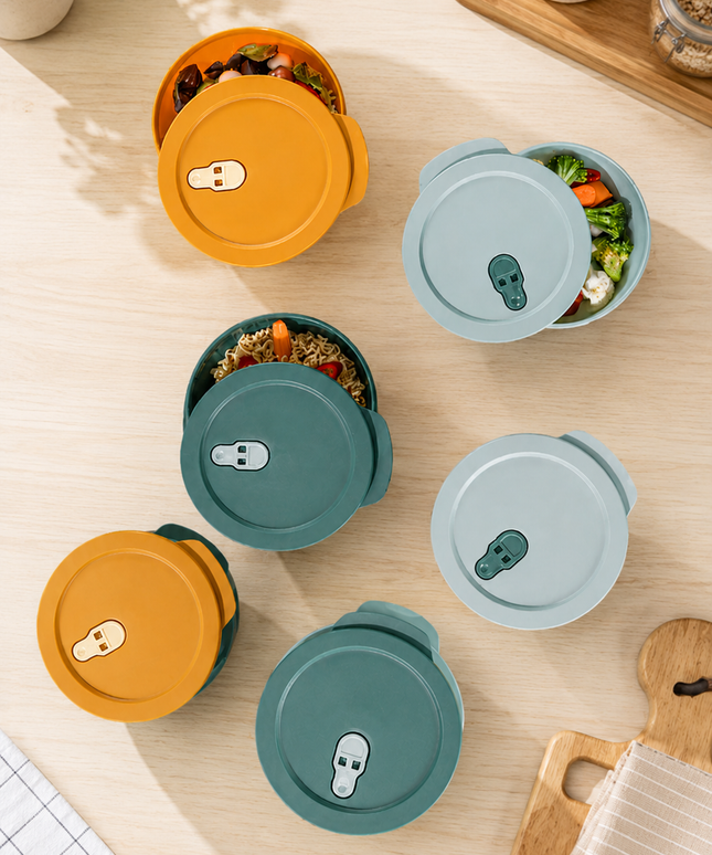 Set of 3 1.5 Liter Microwavable Storage Containers - Colorful