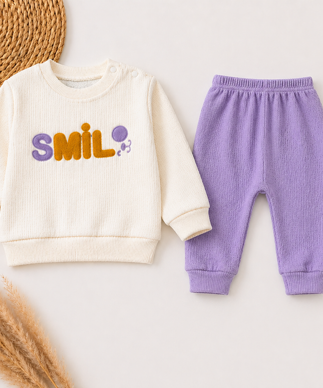 Soft Ribbed Cotton Sweatshirt & Pants