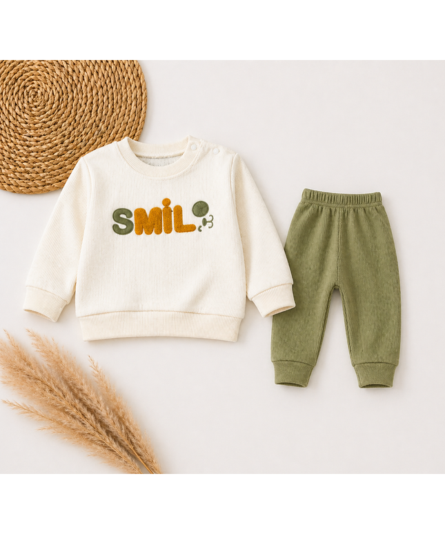 Soft Ribbed Cotton Sweatshirt & Pants