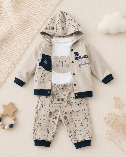 "Beary Good Family" 3-Piece Cozy Infant & Toddler Set