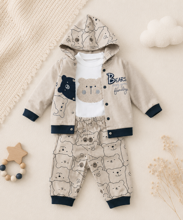 "Beary Good Family" 3-Piece Cozy Infant & Toddler Set