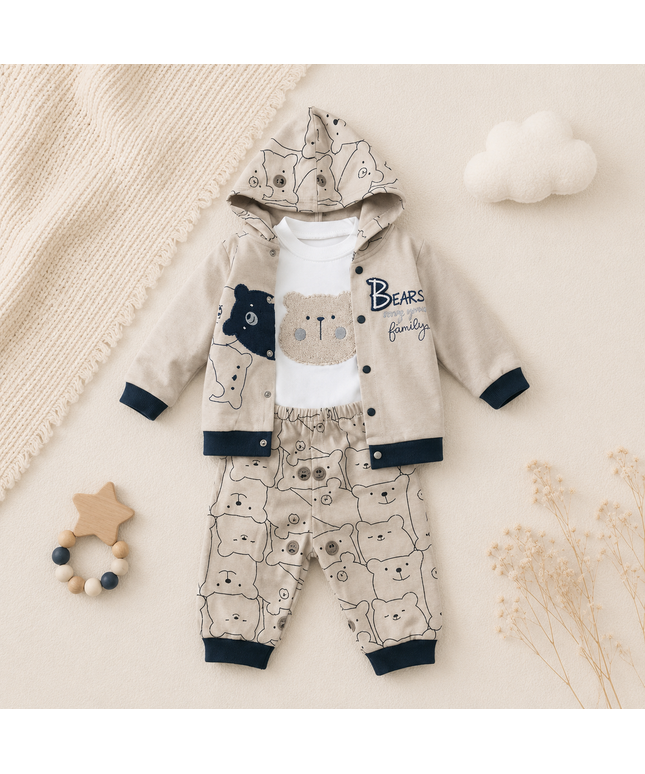 "Beary Good Family" 3-Piece Cozy Infant & Toddler Set