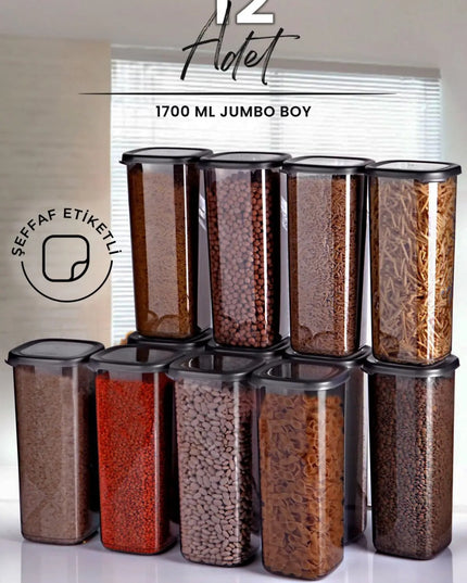 12-Piece Jumbo Kitchen Storage Container Set – 1700 ML