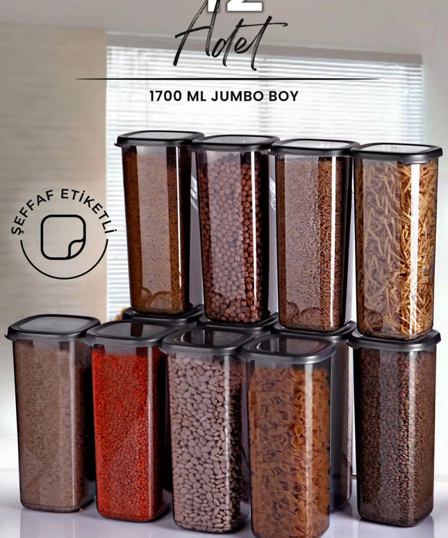 12-Piece Jumbo Kitchen Storage Container Set – 1700 ML