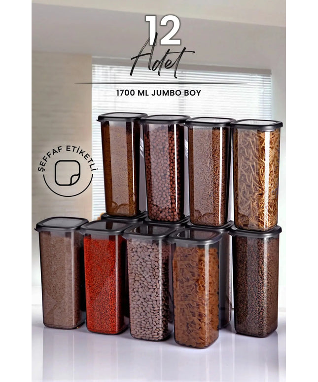 12-Piece Jumbo Kitchen Storage Container Set – 1700 ML
