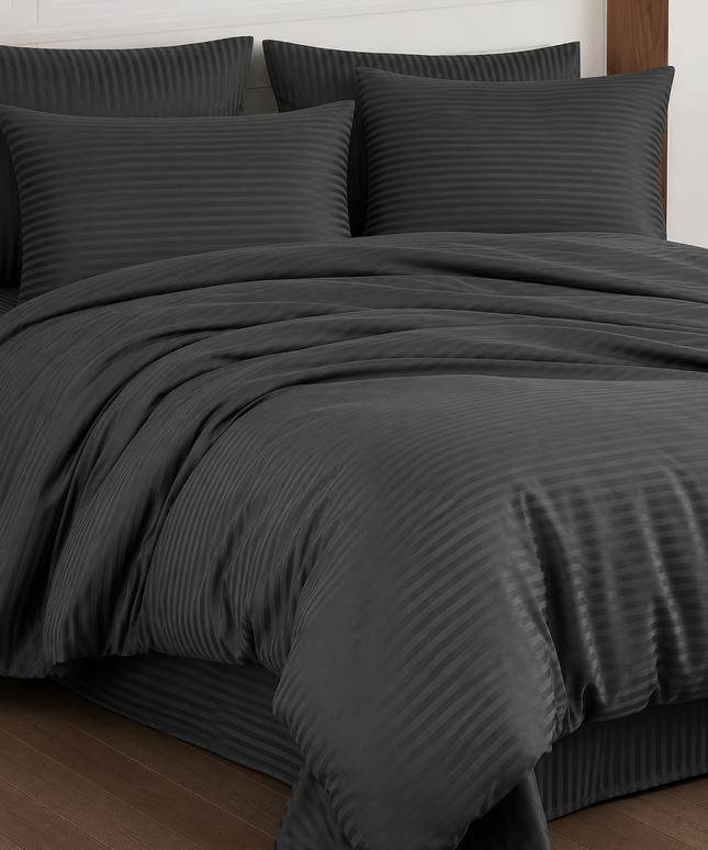 100% Cotton Double Bedding Set | Anthracite