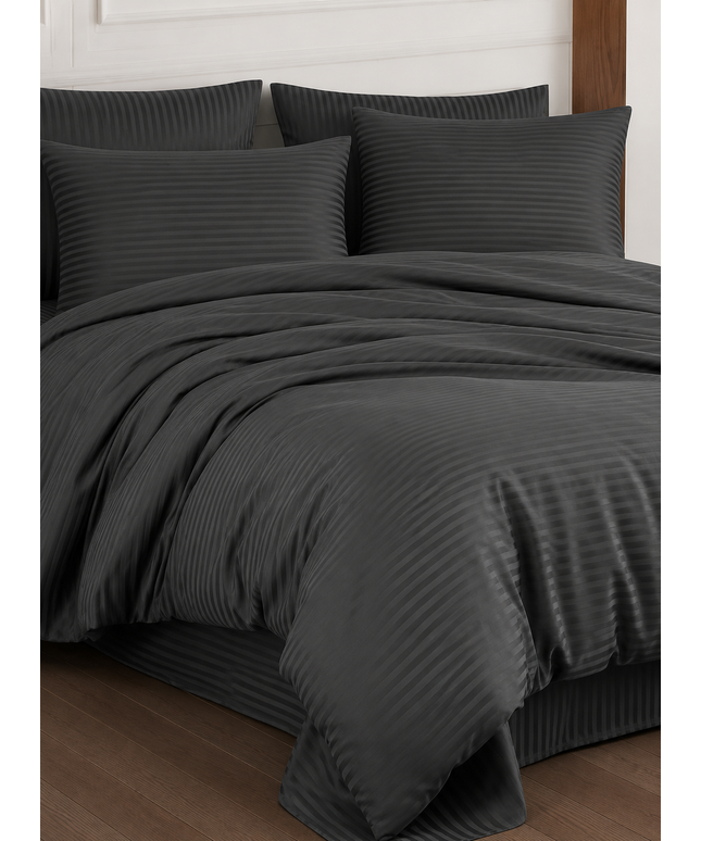 100% Cotton Double Bedding Set | Anthracite