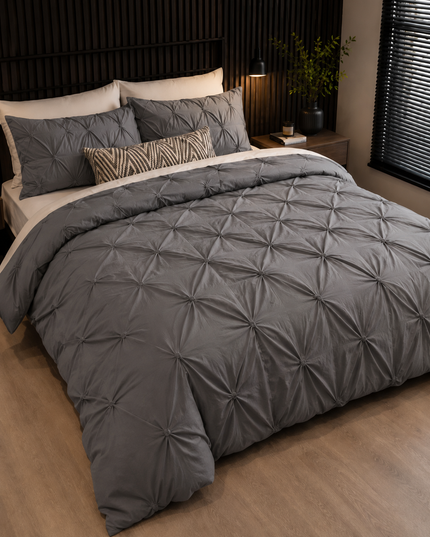Double Pleated Bedding Set | Anthracite