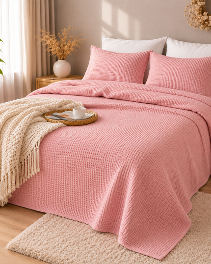 100% Cotton Bedsheet Set 240x260 cm – Double Pillowcase Included, Breathable, Elegant & Comfortable