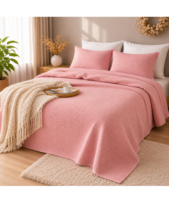 100% Cotton Bedsheet Set 240x260 cm – Double Pillowcase Included, Breathable, Elegant & Comfortable