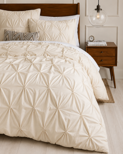 Double Pleated Bedding Set | Anthracite