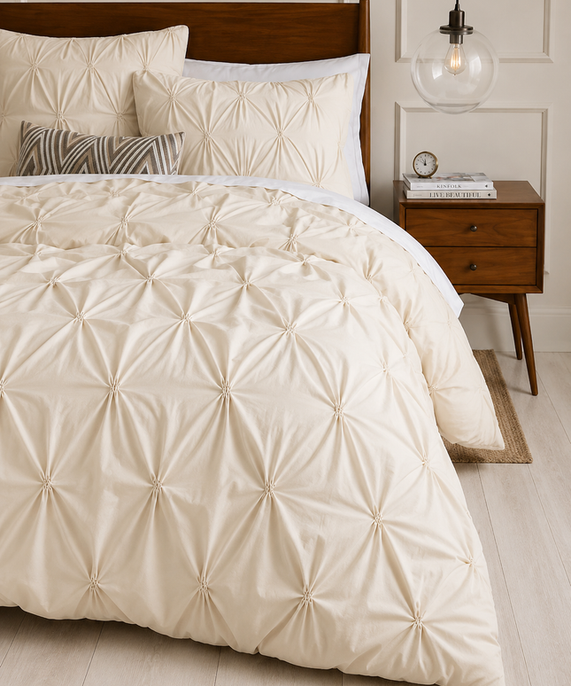 Double Pleated Bedding Set | Anthracite