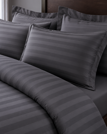 100% Cotton Double Bedding Set | Anthracite
