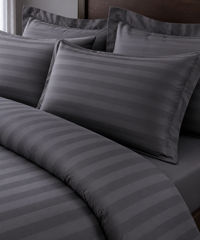 100% Cotton Double Bedding Set | Anthracite