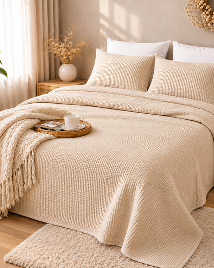 100% Cotton Bedsheet Set 240x260 cm – Double Pillowcase Included, Breathable, Elegant & Comfortable
