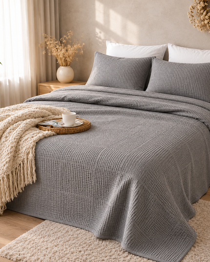 100% Cotton Bedsheet Set 240x260 cm – Double Pillowcase Included, Breathable, Elegant & Comfortable