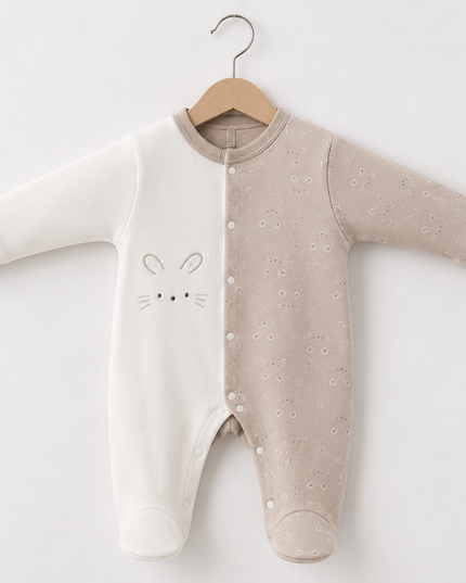 Baby Romper - Two-Tone Bunny Face