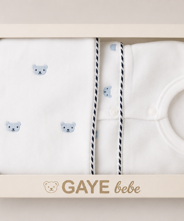 5-Piece Newborn Baby Set - Soft Blue Bear