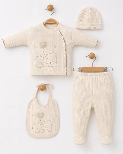 4-Piece Newborn Set - Dreamy Bear Pom Pom