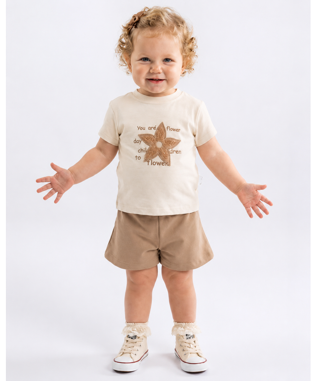 2-Piece Baby Set - Flower Star Tee & Shorts