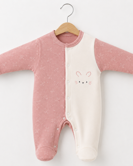 Baby Romper - Two-Tone Bunny Face