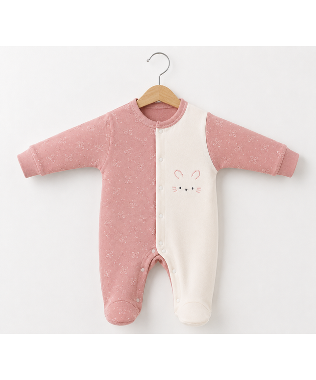 Baby Romper - Two-Tone Bunny Face