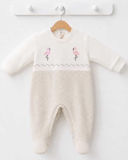 Baby Girl and Boy Sleepsuit - Flamingo Duo