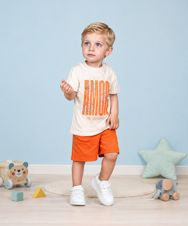 Kids Summer Casual Outfit Set – T-Shirt & Shorts Combo