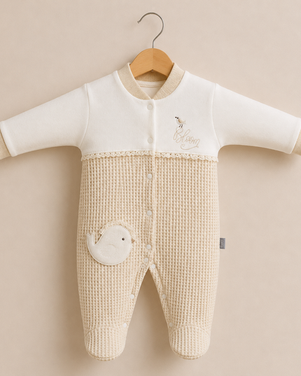 Newborn Knit Romper - Little Bird Cream