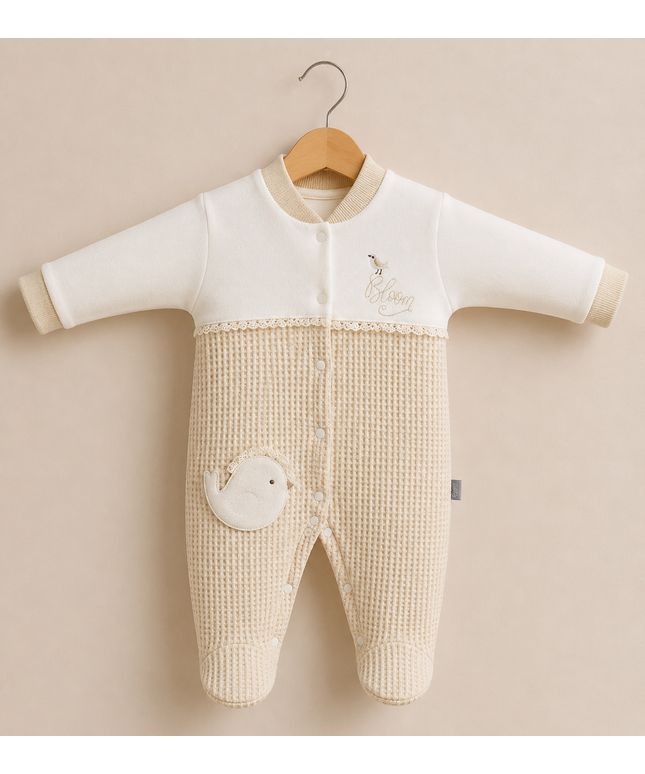 Newborn Knit Romper - Little Bird Cream