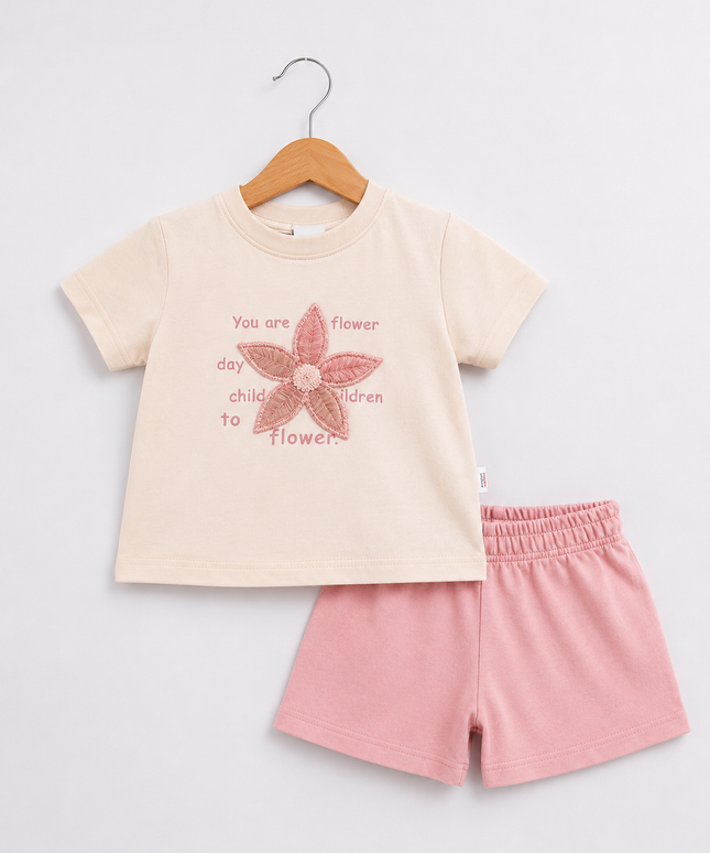 2-Piece Baby Set - Flower Star Tee & Shorts