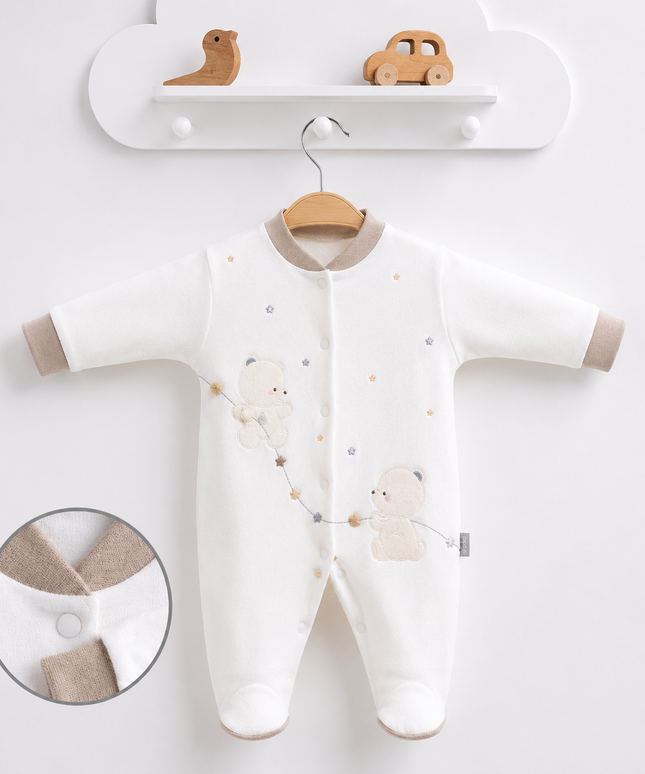 Baby Sleepsuit - Two Bears & Stars