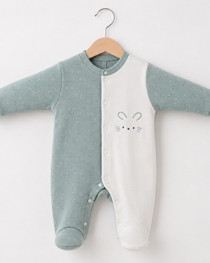 Baby Romper - Two-Tone Bunny Face
