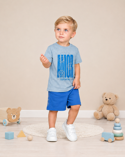 Kids Summer Casual Outfit Set – T-Shirt & Shorts Combo
