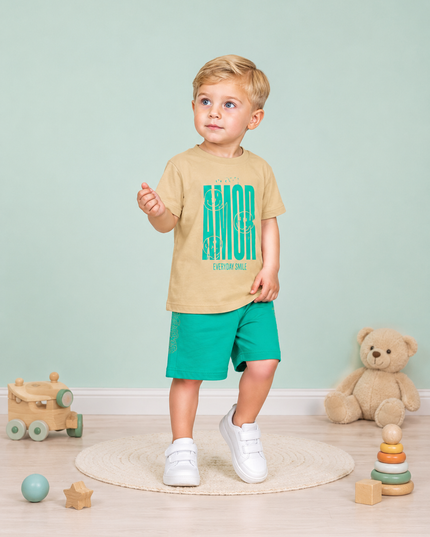 Kids Summer Casual Outfit Set – T-Shirt & Shorts Combo