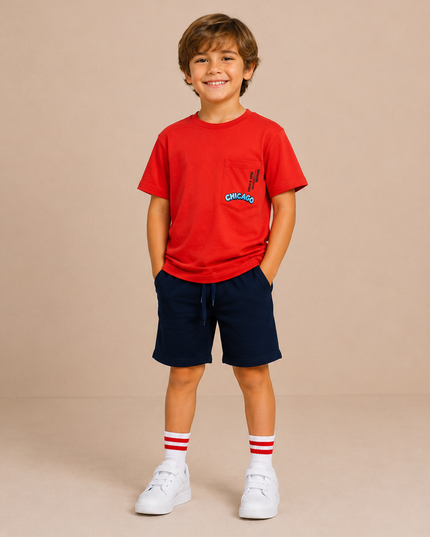 Boys Summer Casual Outfit Set – Premium Kids T-Shirt & Shorts Combo