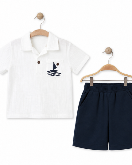 Sunset Surf Team Kids Polo & Shorts Set